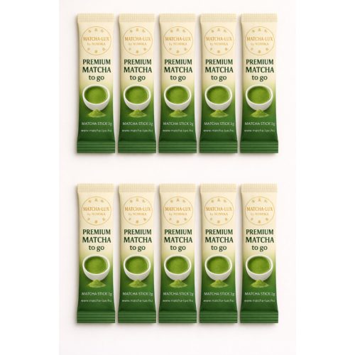 MatchaLux Premium Matcha To Go – 10 db × 2 g prémium matcha stick