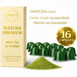   Matcha-Lux Matcha Tea Kapszula – Premium Deluxe (Dolce Gusto kompatibilis, 16 db/cs.) 