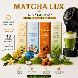   Matcha-Lux Matcha Tea Ízválogatás- Kedvezményes csomag ( Dolce Gusto  kompatibilis, 4 csomag- 32 db. kapszula) 