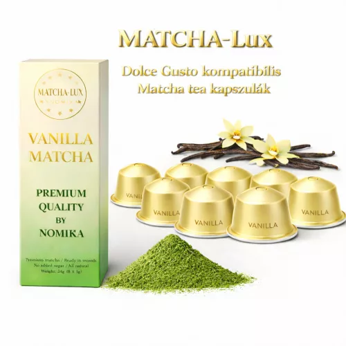 Matcha-Lux Matcha Tea Kapszula – Vanillia (Dolce Gusto kompatibilis, 8 db/cs. )