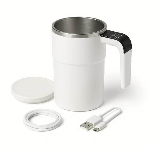 Nomika USB-s Okos Tejhabosító Bögre LCD hőmérséklet-kijelzés-fehér